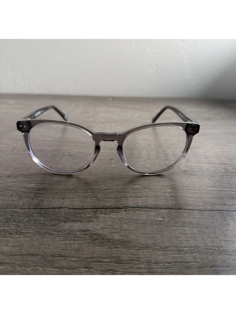Stature Eyewear Eyeglasses 210 Round Grey Translucent FRAMES ONLY 55-22-150